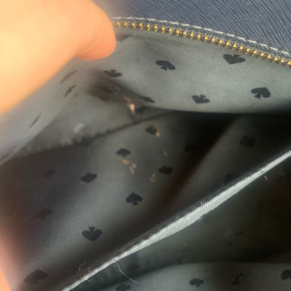 Kate Spade Cameron Boardwalk Stripe Medium Satchel Navy Saffiano Leather - Picture 11 of 11